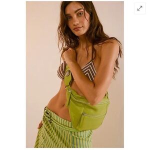 Free People Wilder Embellished Sling Bag Yuletide Lime